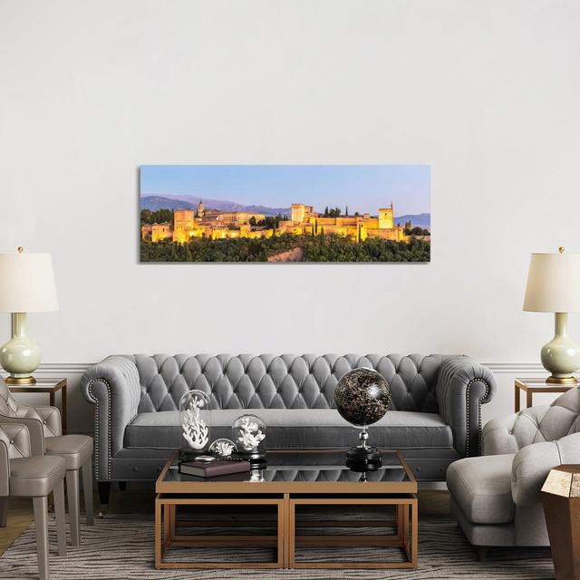 Alhambra Palace At Night, Granada by Matteo Colombo - Wrapped Canvas Panoramic Gallery-Wrapped Canvas Giclée Ebern Designs Size: 50.8cm H x 152.4cm W on Productcaster.