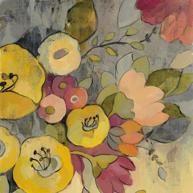 Yellow Floral Duo I by Silvia Vassileva - Wrapped Canvas Painting ClassicLiving Size: 30cm H x 20cm W x 3.8cm D on Productcaster.