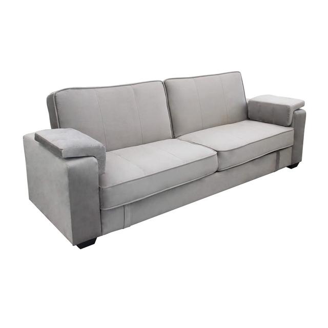 Lanaijah 228Cm Square Arm Sofa Bed Ebern Designs Upholstery Colour: Turledove on Productcaster.