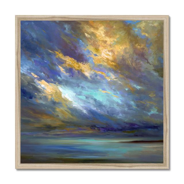 Coastal Clouds #30 by Sheila Finch - Print House of Hampton Format: Natural Wood Framed Paper Print, Size: 55cm H x 55cm W x 2.3cm D on Productcaster.