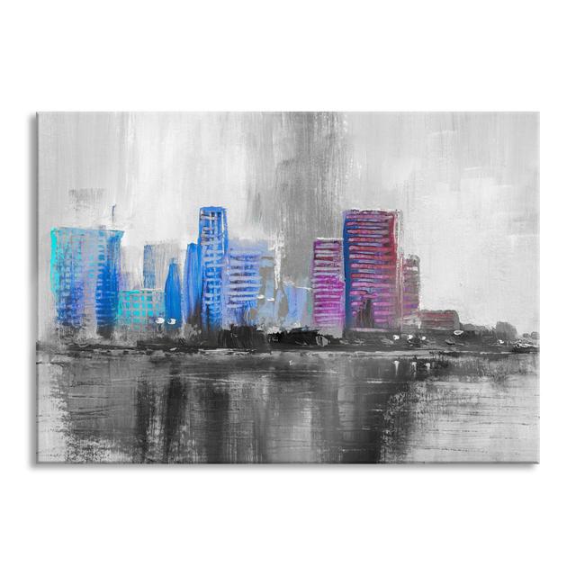 Abstract Of A Skyline, Black And White Detail - No Frame Print on Glass Ophelia & Co. Size: 60cm H x 80cm W on Productcaster.