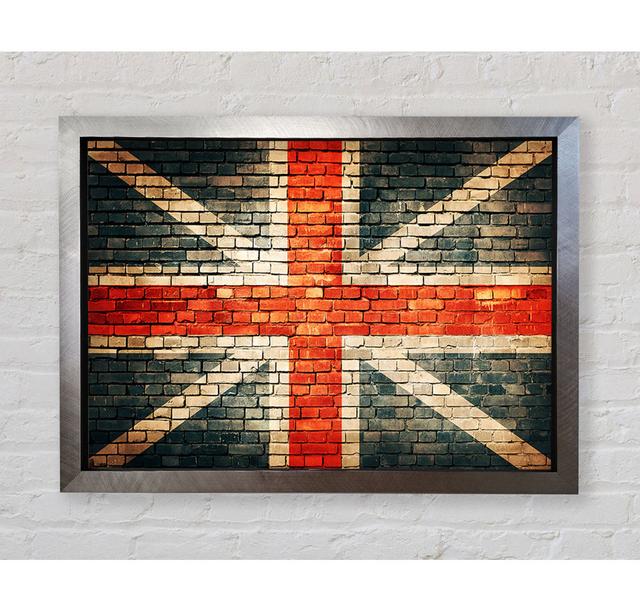 The British Flag - Print August Grove Size: 84.1cm H x 118.9cm W x 3.4cm D, Format: Silver Framed Paper on Productcaster.