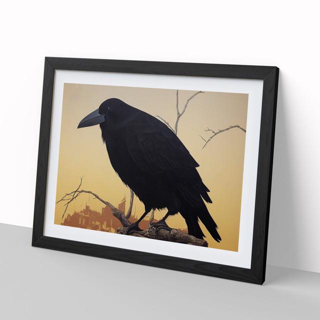 Amazing Crow Bird - Picture Frame Graphic Art Marlow Home Co. Size: 46cm H x 64cm W x 2cm D, Frame Colour: Black Framed on Productcaster.