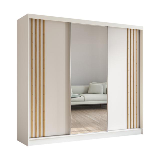 Akmal Manufactured Wood Wardrobe Latitude Run Finish: White/Black on Productcaster.