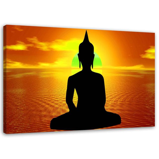 Canvas Print Buddha Sunrise Latitude Vive Size: 80cm H x 120cm W x 2cm D on Productcaster.