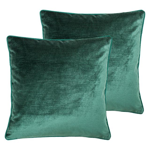 Stella Square Throw Cushion Paoletti Colour: Emerald on Productcaster.