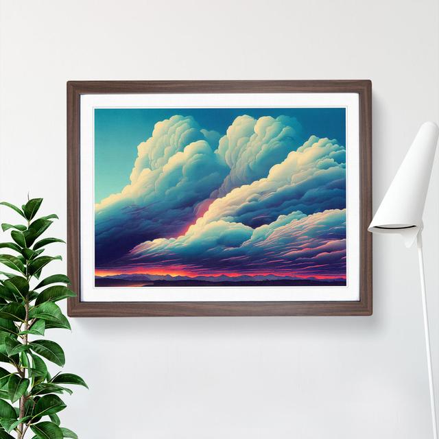 Watercolour Cloudy Sky Vol.1 - Picture Frame Graphic Art 17 Stories Frame Colour: Walnut Framed, Size: 46cm H x 64cm W x 2cm D on Productcaster.