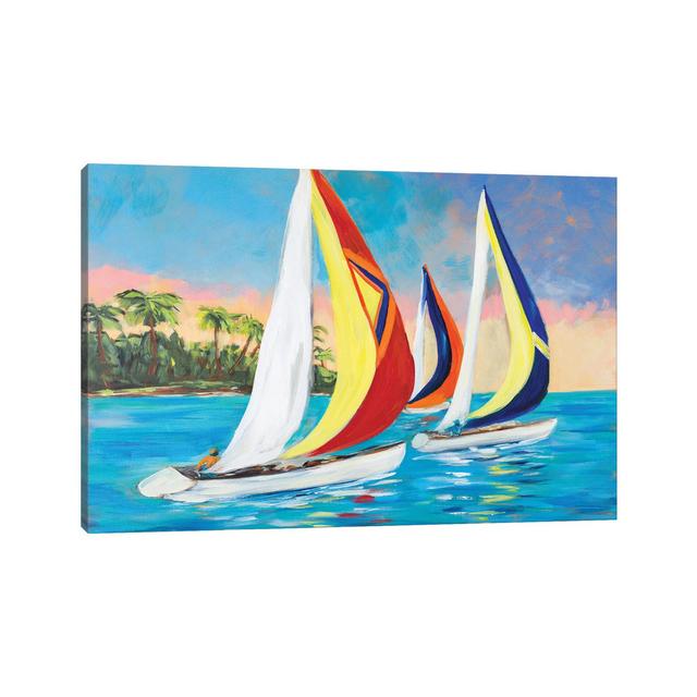 Morning Sails II by Julie Derice - Wrapped Canvas Painting Breakwater Bay Size: 30.48cm H x 45.72cm W x 1.905cm D on Productcaster.