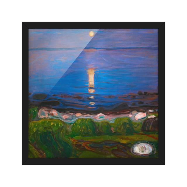 Picture With Frame - Edvard Munch - Summer Night At The Seashore - Square 1:1 Highland Dunes Frame Option: Black Framed, Size: 70cm H x 70cm W x 2cm D on Productcaster.