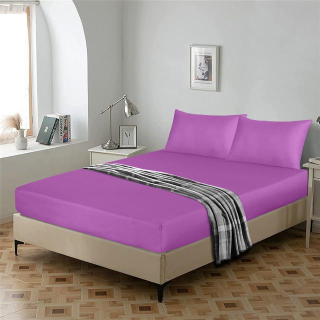 Ewoud Microfiber Brushed 25cm Deep Fitted Sheet Ebern Designs Size: Single (3'), Colour: Lilac on Productcaster.