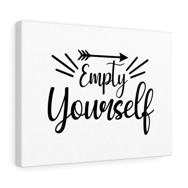 Empty Yourself - Wrapped Canvas Typography Blue Elephant Size: 28cm H x 36cm W on Productcaster.