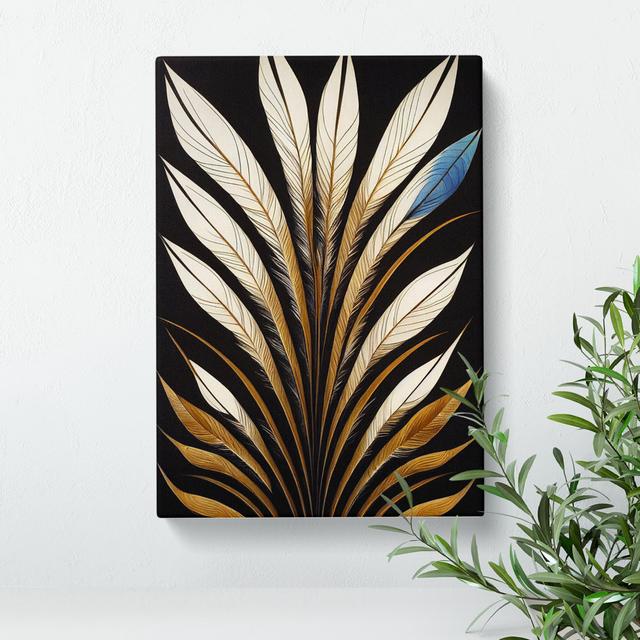 Elevated Feathers - Picture Frame Graphic Art Latitude Vive Size: 50cm H x 35cm W x 3cm D, Format: Wrapped Canvas on Productcaster.