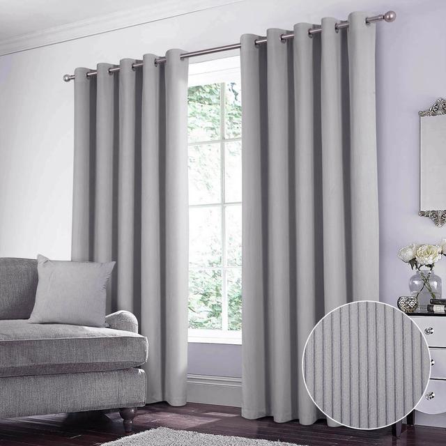 Rylaey Blackout Grommet / Eyelet Curtain Pair 17 Stories Curtain Colour: Grey, Panel Size: 114cm Width x 183cm Drop on Productcaster.