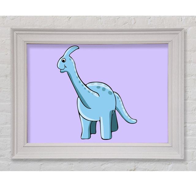 Big Funny Dinosaur Baby Blue Zoomie Kids Colour: Lilac, Size: 29.7cm H x 42cm W x 3cm D, Format: Black Gold Framed Paper on Productcaster.