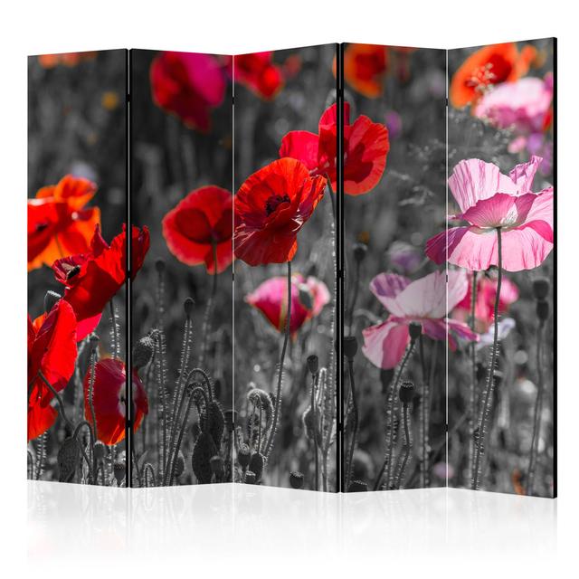 Paravent Red Poppies II mit 5 Paneelen East Urban Home on Productcaster.