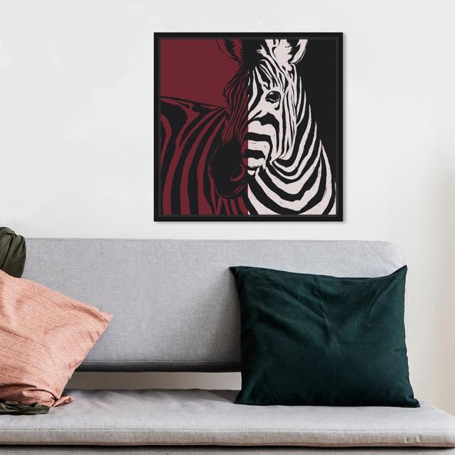 Animals Realistic Zebra Two Tone Contrast, Modern White And Black - Print on Canvas Oliver Gal Format: Black Framed, Size: 60.96cm H x 60.96cm W x 4.4 on Productcaster.