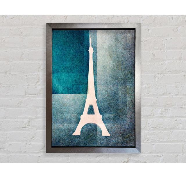 Eiffel Tower Blues Framed Print Rosalind Wheeler Size: 141.4cm H x 100cm W x 3.4cm D, Format: Silver Framed Paper on Productcaster.