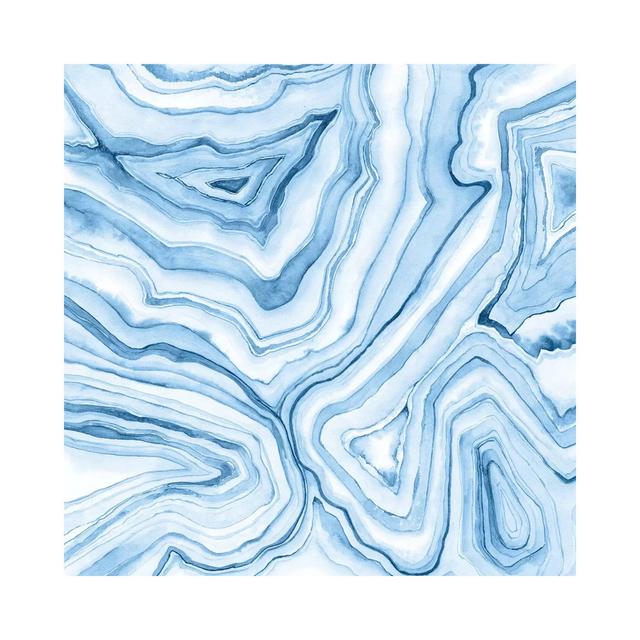 Indigo Agate Abstract II by Megan Meagher - Wrapped Canvas Gallery-Wrapped Canvas Giclée Metro Lane Size: 93.98cm H x 93.98cm W x 3.81cm D on Productcaster.