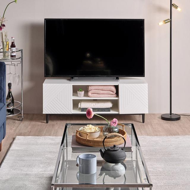 Kaleya TV Stand for TVs up to 88" 17 Stories Colour: White on Productcaster.