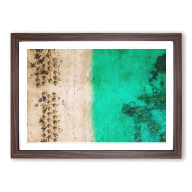 Tiki Beach in the Dominican Republic - Picture Frame Graphic Art East Urban Home Size: 48cm H x 65cm W x 2cm D, Frame Option: Walnut on Productcaster.