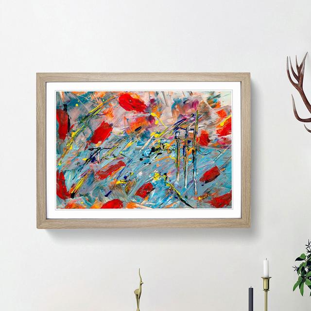 Abstract Art Painting Vol.410 by S.Johnson - Picture Frame Painting Print East Urban Home Size: 48cm H x 65cm W x 2cm D, Frame Option: Oak Framed on Productcaster.