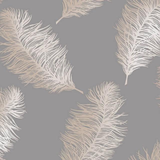 Feather 10.05m x 53cm Metallic Wallpaper Roll Holden on Productcaster.