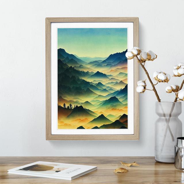 Stupendous Mountain Landscape - Single Picture Frame Painting Alpen Home Frame Colour: Oak Framed, Size: 46cm H x 34cm W x 2cm D on Productcaster.