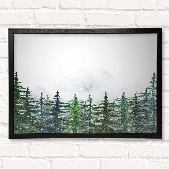 Trees Peer Above The Clouds - Closed Corner Frame Art Prints on Wood Latitude Run Size: 29.7cm H x 42cm W on Productcaster.