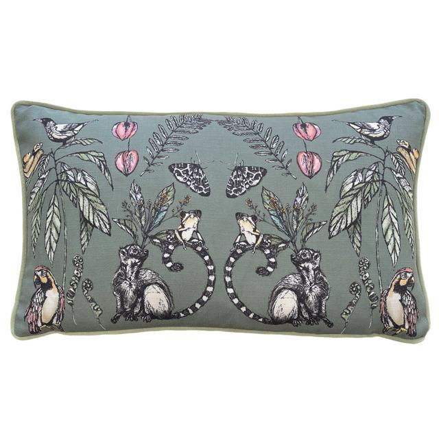 Rectangular Lumbar Cushion with Filling Make It A Home Colour: Sage, Fill Material: Feather on Productcaster.