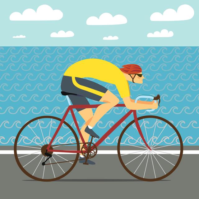 Fast Racing Cyclist by Shtonado - Wrapped Canvas Graphic Art ClassicLiving Size: 30cm H x 30cm W on Productcaster.