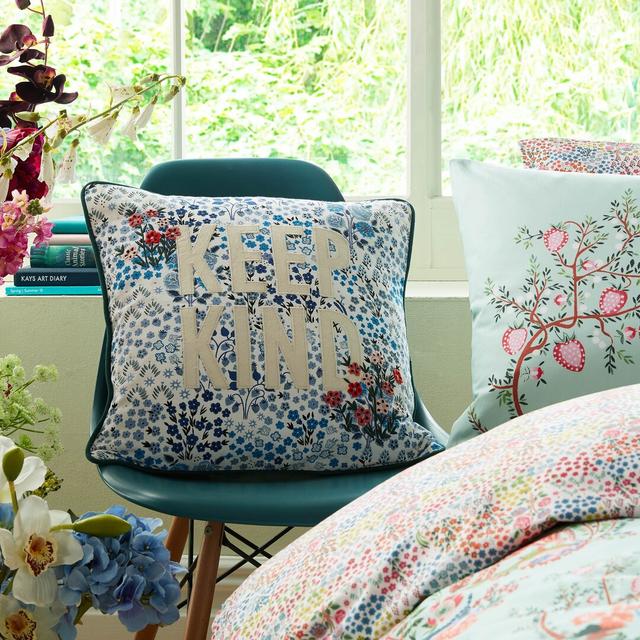 Kindness Mid Blue 45x45Cm Poly Cushion Cath Kidston on Productcaster.