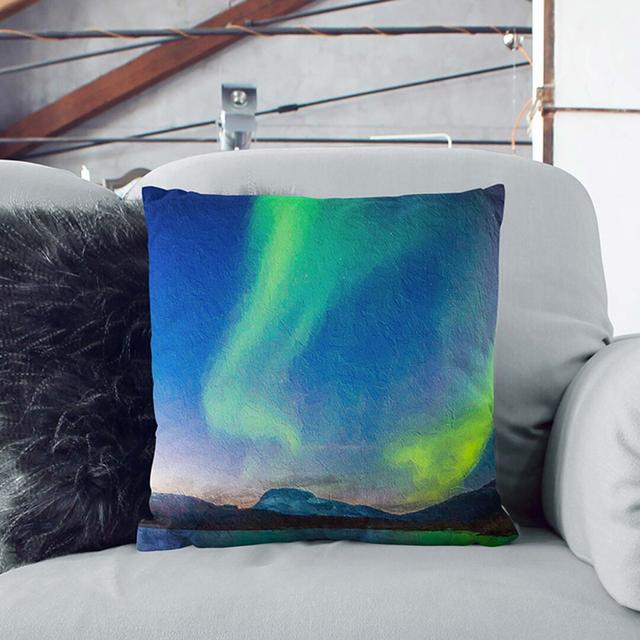 Polar Lights over Sweden Cushion with Filling East Urban Home Size: 55cm H x 55cm W x 20cm D, Backing Colour: Black on Productcaster.