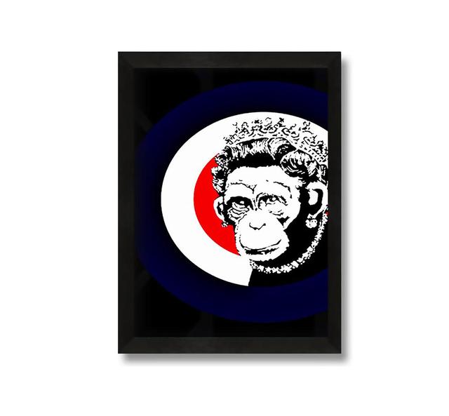 The Queen Monkey - Picture Frame Graphic Art on Canvas Happy Larry Size: 30cm H x 21cm W x 10cm D on Productcaster.