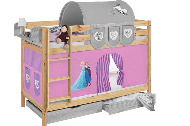 Disney's Lilokids European Single Bunk Bed with Curtain Lilokids Colour (Fabric/Accessory): Purple on Productcaster.