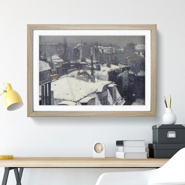 Rooftops in the Snow Vol.2 by Gustave Caillebotte - Picture Frame Painting East Urban Home Size: 27cm H x 36cm W x 2cm D, Frame Option: Oak Framed on Productcaster.