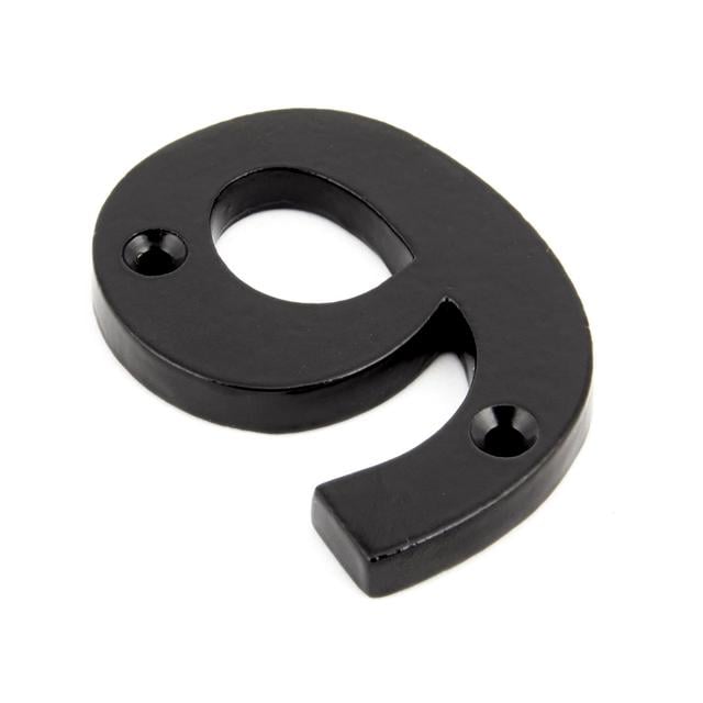 7.8Cm H Metal Surface Mount House Number From The Anvil Number: 9, Colour: Black on Productcaster.