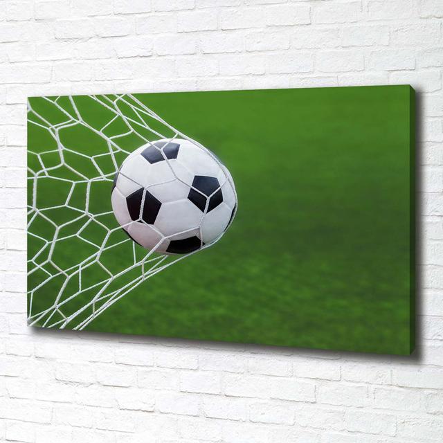 Ball in the Goal - Wrapped Canvas Art Prints Brayden Studio on Productcaster.