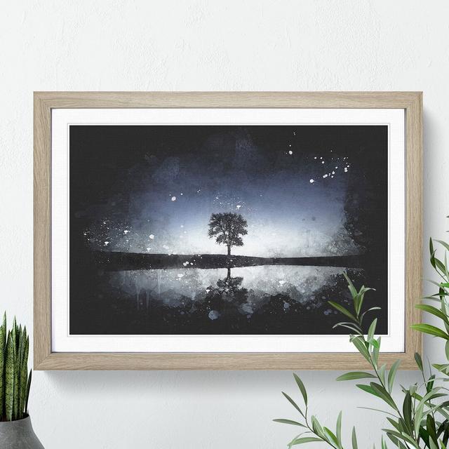 Tree at Dusk Vol.2 - Picture Frame Graphic Art East Urban Home Size: 27cm H x 36cm W x 2cm D, Frame Option: Oak on Productcaster.