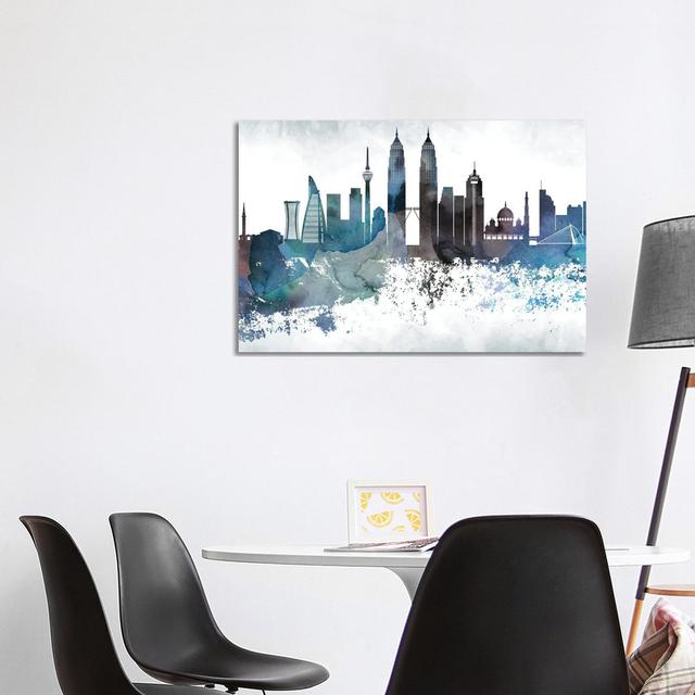 Kuala Lumpur Bluish Skyline by WallDecorAddict - Wrapped Canvas Art Prints Latitude Run Size: 66.04cm H x 101.6cm W x 3.81cm D on Productcaster.