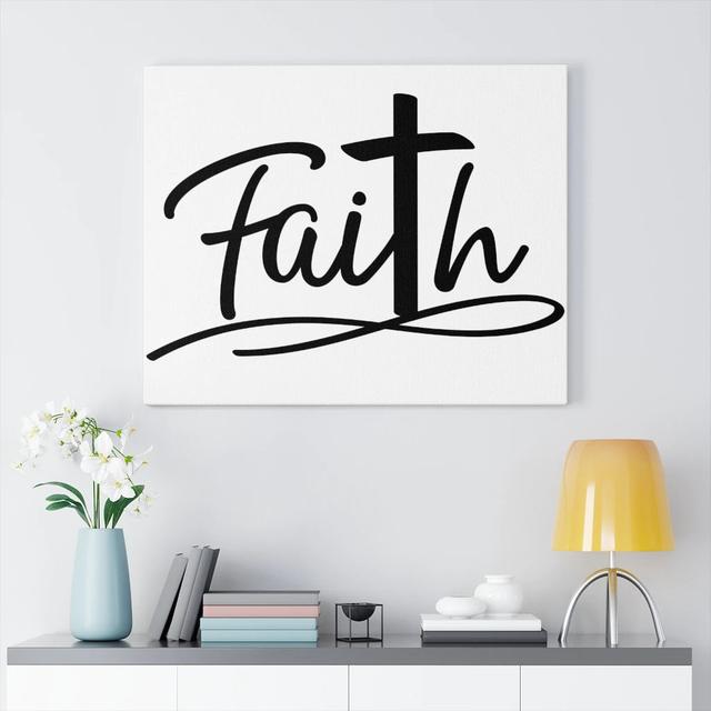 Faith - Wrapped Canvas Print Blue Elephant Size: 30cm H x 41cm W on Productcaster.