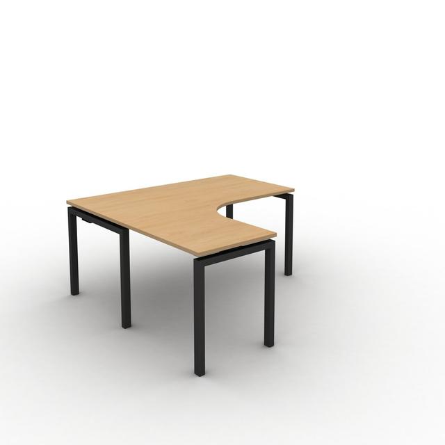 Grazian L-Shape Desk Shell Ebern Designs Top Colour: Beech, Frame Colour: Black on Productcaster.