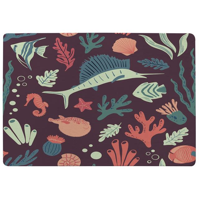 Jaisvi Sealife Shaggy White/Purple/Blue Rug East Urban Home Rug Size: Rectangle 160cm x 230cm on Productcaster.