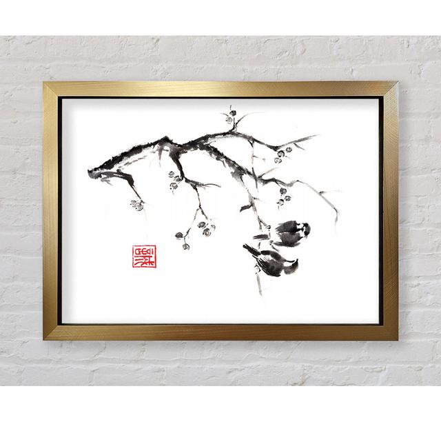 Chinese Birds In The Branch - Single Picture Frame Art Prints Bright Star Size: 100cm H x 141.4cm W x 3.4cm D on Productcaster.