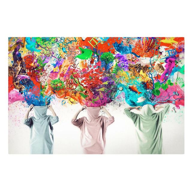 Brain Explosions Art Print on Canvas Happy Larry Format: 260g/m² canvas, Size: 80cm H x 120cm W on Productcaster.