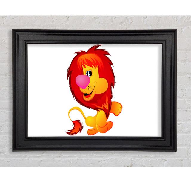 Happy Lion White - Single Picture Frame Art Prints Isabelle & Max Size: 42cm H x 59.7cm W x 8cm D on Productcaster.