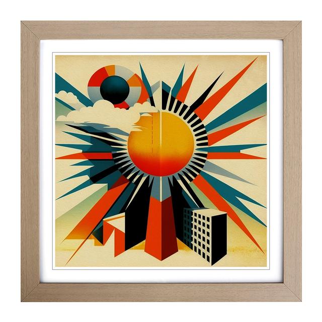 Sun Constructivism No.1 - Single Picture Frame Art Prints on Wood Marlow Home Co. Format: Oak on Productcaster.