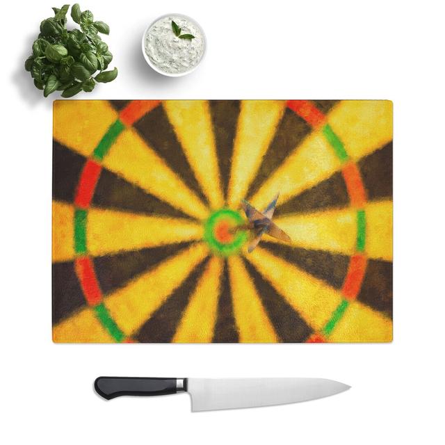 Bulls Eye Dartboard Painting Chopping Board East Urban Home Size: 0.4cm H x 28.5cm W x 39cm L on Productcaster.