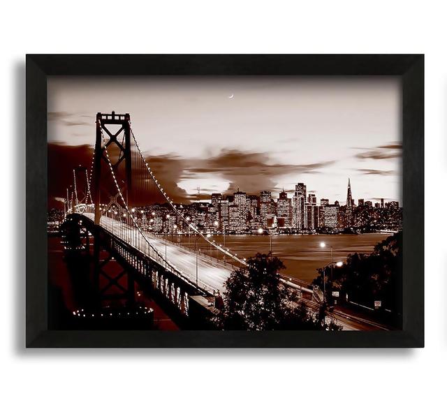 The Road to New York City Brown - Picture Frame Graphic Art in Canvas Ebern Designs Size: 60cm H x 84cm W x 10cm D on Productcaster.