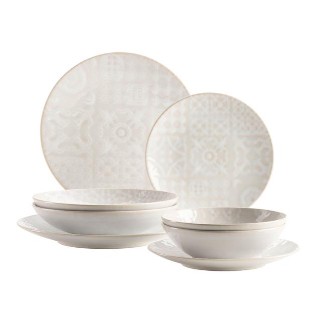 Trad. Tiles 8 Piece Dinnerware Set, Service for 4 Colour: White on Productcaster.