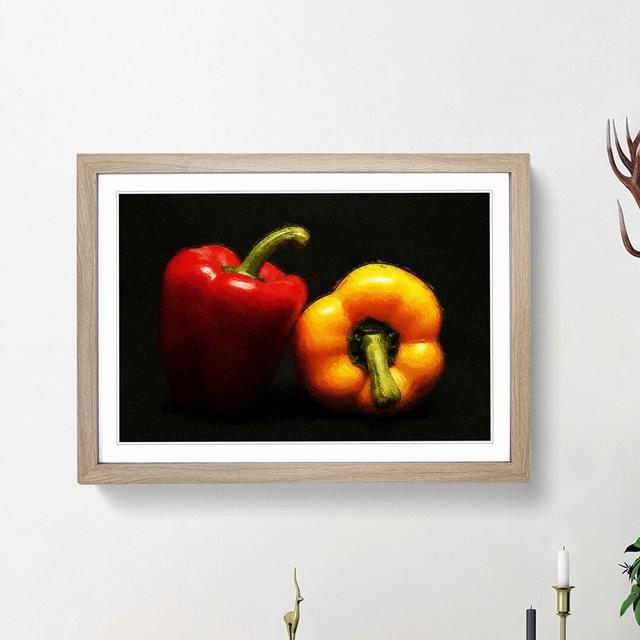 Red & Yellow Bell Pepper - Picture Frame Painting Print East Urban Home Frame Option: Oak Framed, Size: 48cm H x 65cm W x 2cm D on Productcaster.